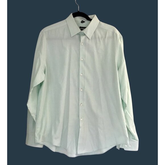 Van Heusen Slim Fit Fresh Defense Wrinkle-Free Dress Shirt 17 34/35 Light Green - Picture 1 of 5